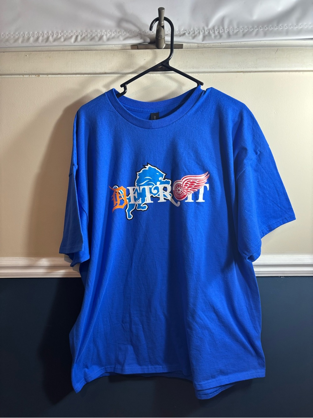 Gildan Royal Blue Detroit Graphic Short Sleeve Tee, Size 2XL